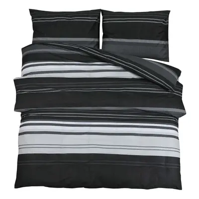 vidaXL Duvet Cover Set Duvet Bedding Set Black and White 220x240 cm Cotton