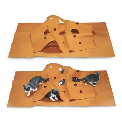 Cat Playing Mat Pet Activity Play Mats Collapsible Pets Rug Scratch Resistant Cat Litter Mat Tra