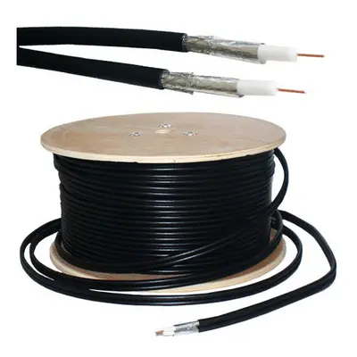 50M RG6 Twin Coaxial Shotgun Cable Aerial Satellite Dish LNB Sky+/HD Freesat