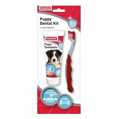 Beaphar Puppy Dental Kit Puppy Toothpaste | Complete Oral Care Set for Healthy Teeth & Gums | He