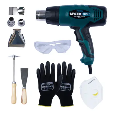 Mylek 2000W Hot Air Heat Gun with Nozzles, Accessory & Safety Kit