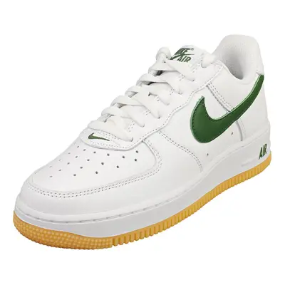 (4.5) Nike Air Force Low Retro Qs Mens Fashion Trainers in White Green