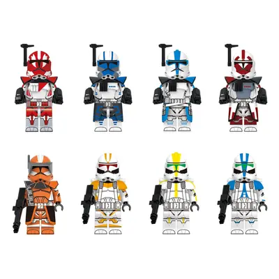 (Style I) 8pcs Star Wars Clone Trooper Cody Rex Commander fit Lego Minifigures