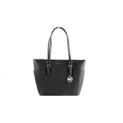 Michael Kors Charlotte Saffiano Leather Large Top Zip Tote - Black