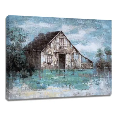 BATRENDY ARTS Rustic Wall Art Farmhouse Living Room Decor Modern Cabin in the Woods Canvas Paint