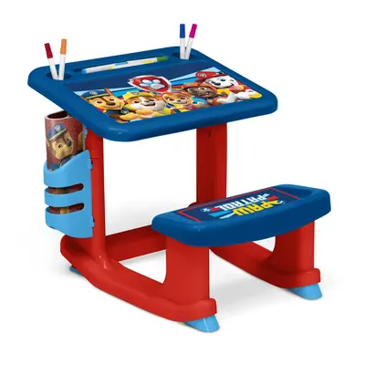 PAW Patrol Draw and Play Desk by Delta Children - Includes Markers and Coloring Book Blue