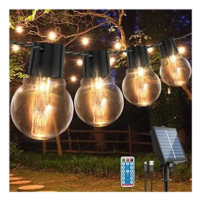 Solar Festoon Lights Outdoor, 9M/29.5FT G50 Bulbs Solar String Lights Outdoor Garden, Remote Con