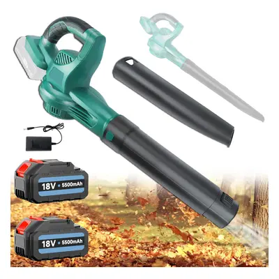 Cordless Garden Leaf Air Blower Cleaner+5.5A 2Battery+Charger