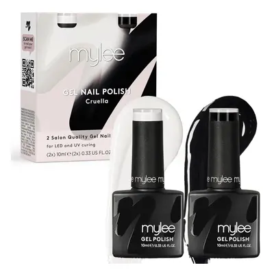 MYGEL by Mylee Black & White Colour Set Gel Nail Polish 2x10ml - UV/LED Soak-Off Nail Art Manicu