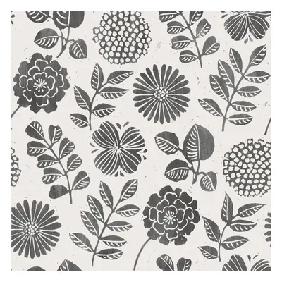 (Black) Inge Floral Vinyl Wallpaper Fine Decor