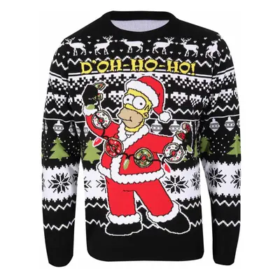 (M, Black/White/Red) The Simpsons Unisex Adult Homer Simpson Knitted Jumper