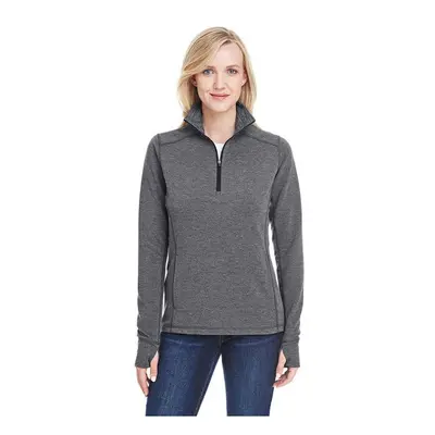 Ladies Omega Stretch Quarter-Zip - cHARcOAL TRBLND - S(D0102H769WJ)