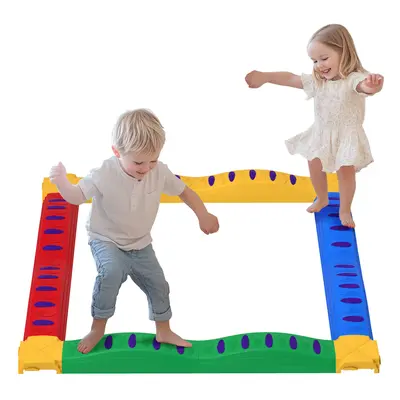 AIYAPLAY 12-Piece Kids Balance Beam, Stepping Stones with Non-Slip Foot Pads