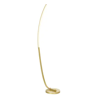 HOMCOM Floor Lamp with LED Strip, Standing Lamp for Living Room, Gold Tone