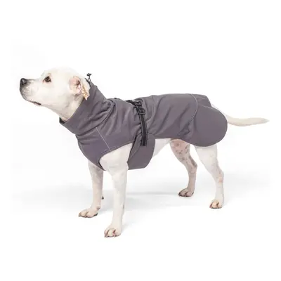 (Grey, Large) Wind, Waterproof Raincoat Dog Jacket Fleece Lined