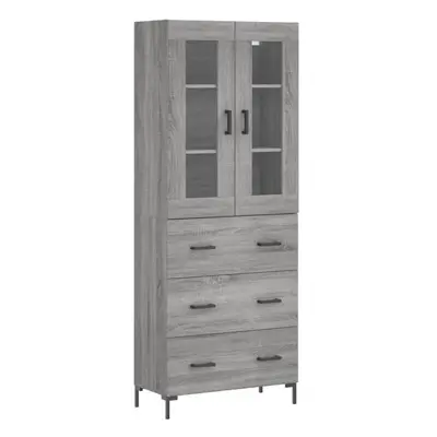 vidaXL Highboard Sideboard Cupboard Side Cabinet Grey Sonoma Engineered Wood