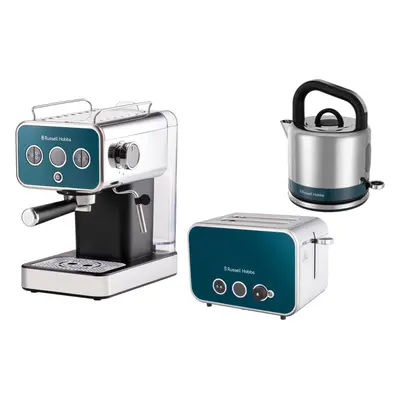 Russell Hobbs Distinctions Ocean Blue Kettle Toaster & Coffee Machine