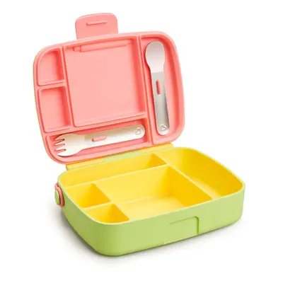 Munchkin Lunch Bento Box for Kids Includes Utensils Yellow