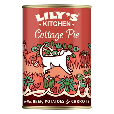 Lily's Kitchen Natural Adult Dog Food Wet Tins - Cottage Pie - Complete Meal Recipes (6 Tins x 4