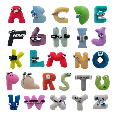 (A--Z 26PCS) 26pcs Alphabet Lore Plush English Letter Stuffed Animal Plushie Doll Toys