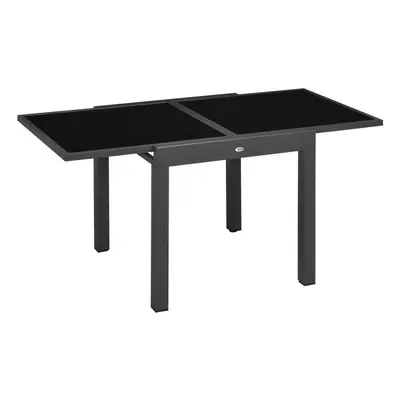 Outsunny Extendable Outdoor Dining Table Patio Table, Black