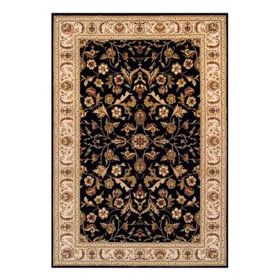 (Persian Leaf - Black, x cm) Luxury Traditional Oriental Pure Wool Rugs Hallway Runner Small Ext