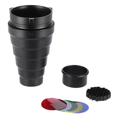 Metal Conical Snoot with Honeycomb Grid 5pcs Color Filter Kit