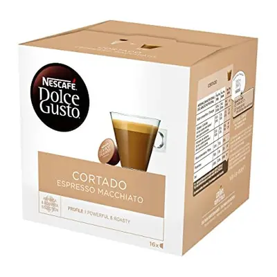 Dolce Gusto Cortado Espresso Macchiato Coffee Pods, Capsules (48 Servings, Pack of 3, Total Caps