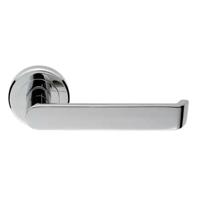 Flat Faced Lever on Concealed Fix Round Rose 50.5mm Diameter Polished Chrome