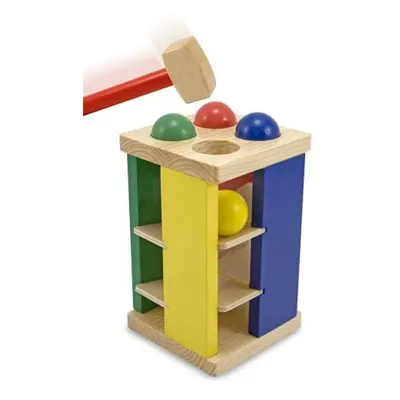 Melissa & Doug Deluxe Pound and Roll Wooden Tower Toy With Hammer