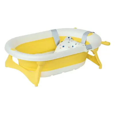 HOMCOM Foldable Baby Bath Tub Ergonomic with Temperature-Induced Water Plug