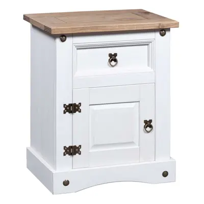 vidaXL Bedside Cabinet Nightstand Bed Table Mexican Pine Corona Range White