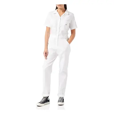 Dickies womens Short Sleeve Flex Work Utility coveralls White X-Smal