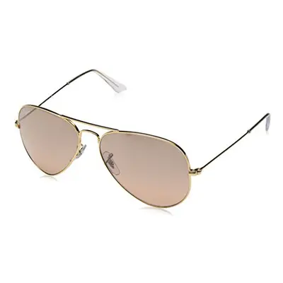 RAY-BAN RB AVIATOR SUNGLASSES (55 mm, 001/51 ARISTA CRYSTAL/GRADIENT BROWN)