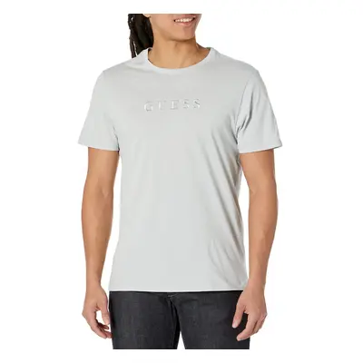 GUESS Men's Short Sleeve Classic Pima Emb Crew Grey Pearl