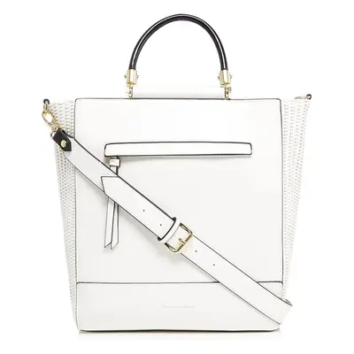 Rjr.John Rocha Womens White Woven Tote Bag