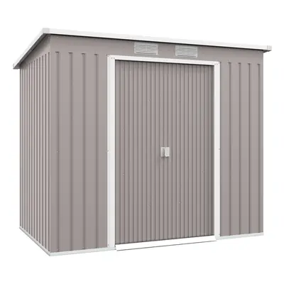 Outsunny x 4ft Metal Garden Storage Shed w/ Double Door Grey