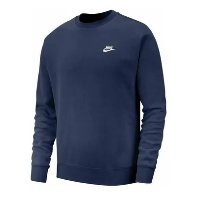 (Navy, Large) Nike Mens Club Crew Neck Sweatshirt Jumper