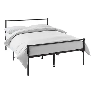 (Rectangular Headboard) Extra Strong King Metal Bed Frame in Black - King Bed Frames, 6.6ft x 5f