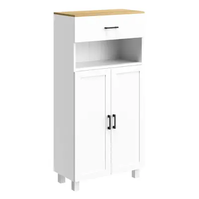 HOMCOM Kitchen Cupboard Storage Cabinet with Drawer, Countertop, White