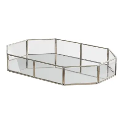 Mirrored Decorative Tray Silver CHABRIS