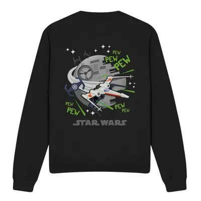 (L, Black) Star Wars Unisex Adult Pew Pew X-Wing Sweatshirt