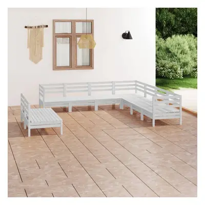 vidaXL Garden Lounge Set Outdoor Lounge Set Piece Solid Wood Pine White