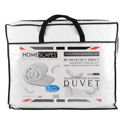 Homescapes Goose Feather and Down 4.5 Tog Super King Size Summer Duvet