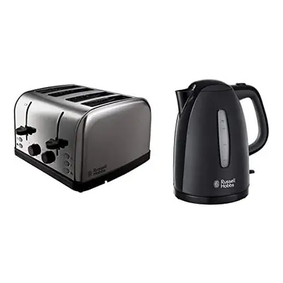 18790 Futura 4-Slice Toaster, W, Stainless Steel Silver, Four Slice & Textures Plastic Kettle 21