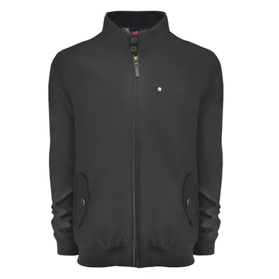 (XL, Black) Lambretta Mens Target Logo Shower Resistant Casual Retro Harrington Jacket Coat