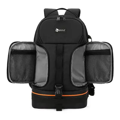 (Gray) Video Waterproof Camera Shoulders Backpack w Reflector Stripe fit 15.6 inch Latptop Shock