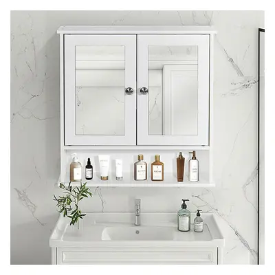 (White) 2Door Mirro Bathroom Wall Cabinet Storage Unit G/W