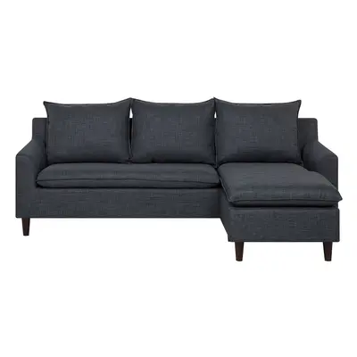 Corner Sofa ELVENES Fabric Dark Grey Left Hand