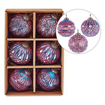 Set of Glass Baubles Pink ASTRAL